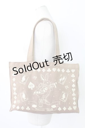 画像: Innocent World / トランプうさぎトートバッグ  ブラウン T-25-12-21-039-IW-BG-SA-ZT
