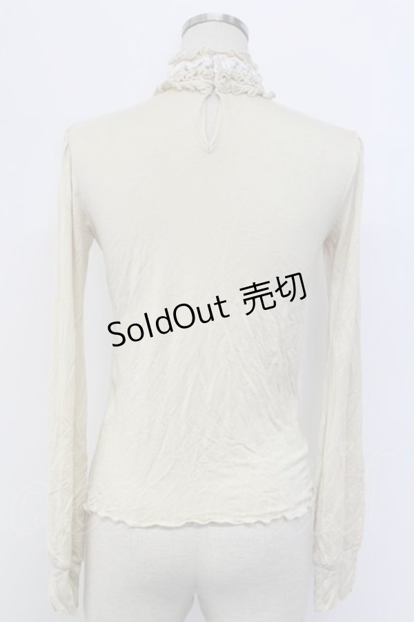 画像2: STEAM / フロントフリル&プリントカットソー  生成り T-25-12-21-003-HN-TO-SA-ZT (2)