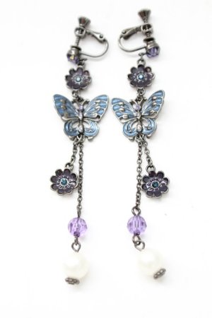 画像: axes femme / 蝶チェーンイヤリング  青 T-25-12-21-044-AX-AC-SA-ZT