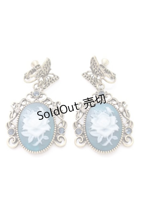 画像1: axes femme / ローズカメオイヤリング  青 T-25-12-21-045-AX-AC-SA-ZT485F001 (1)