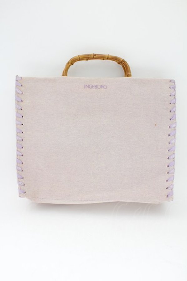 画像1: INGEBORG / バンブーハンドルバッグ  ラベンダー T-25-12-21-048-LO-BG-SA-ZT (1)