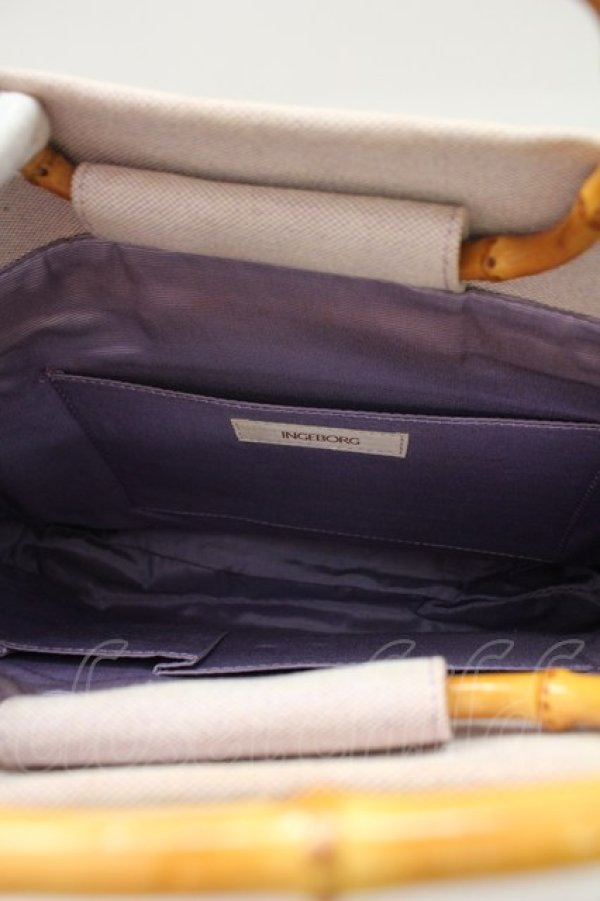 画像3: INGEBORG / バンブーハンドルバッグ  ラベンダー T-25-12-21-048-LO-BG-SA-ZT (3)