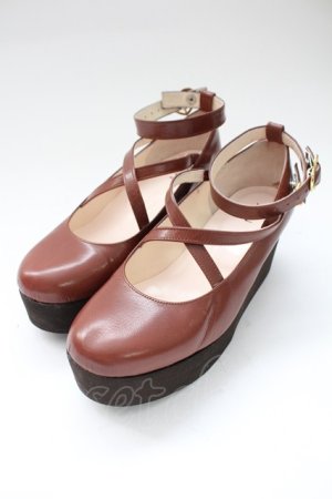 画像: MILK / Like a dollシューズ L ブラウン T-25-12-21-050-ML-SH-SA-ZT