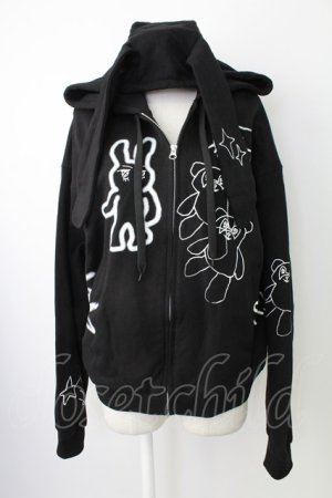 画像: Candy Stripper / GRAFFITI PRINT HOODIE  黒Ｘ白 T-25-12-21-016-PU-TO-SA-ZT