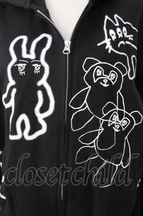 画像3: Candy Stripper / GRAFFITI PRINT HOODIE  黒Ｘ白 T-25-12-21-016-PU-TO-SA-ZT (3)