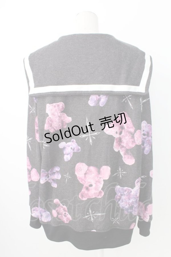 画像2: TRAVAS TOKYO / くまセーラーブルゾン  黒ＸピンクＸパープル T-25-12-21-017-PU-JA-SA-ZT (2)