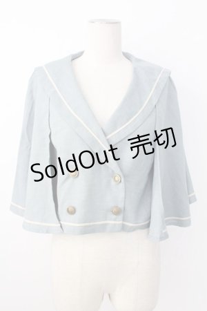 画像: Kurumi Collaboration / マリンアカデミアケープ L サックス T-25-12-21-020-0-JA-SA-ZT