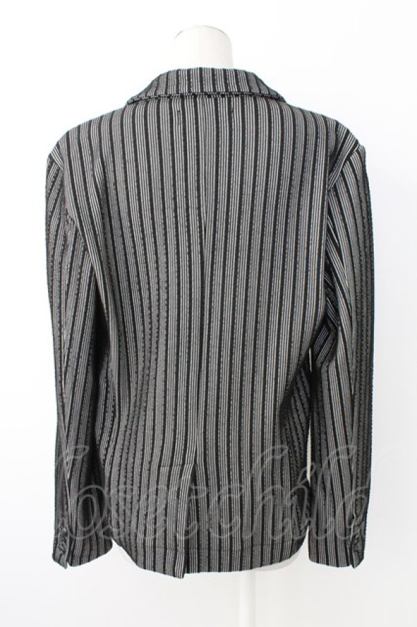 画像2: CavariA / ストライプジャケット 44 黒ｘ白 T-25-12-21-022-0-JA-SA-ZT (2)