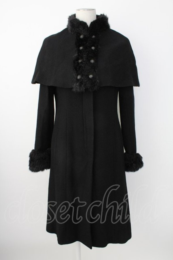 画像1: Jane Marple / ケープ付きコート  黒 T-25-12-21-029-JM-CO-SA-ZT (1)