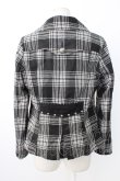 画像2: ALGONQUINS / ユニオンジャックタータンジャケット  黒X白チェック T-25-12-21-030-AL-JA-SA-ZT (2)