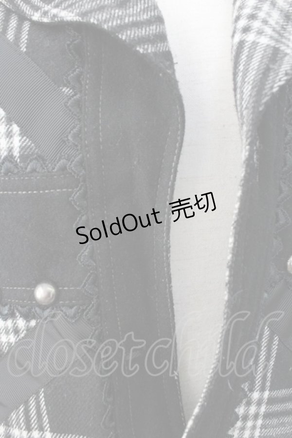 画像3: ALGONQUINS / ユニオンジャックタータンジャケット  黒X白チェック T-25-12-21-030-AL-JA-SA-ZT (3)