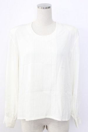 画像: INGEBORG / ピンタック後ろボタンブラウス  アイボリー T-25-12-22-001-LO-BL-SA-ZT