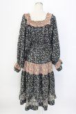 画像2: axes femme NOSTALGIE / 小花切替裾刺繍ワンピース M ブラック T-25-12-22-021-AX-OP-SA-ZT (2)