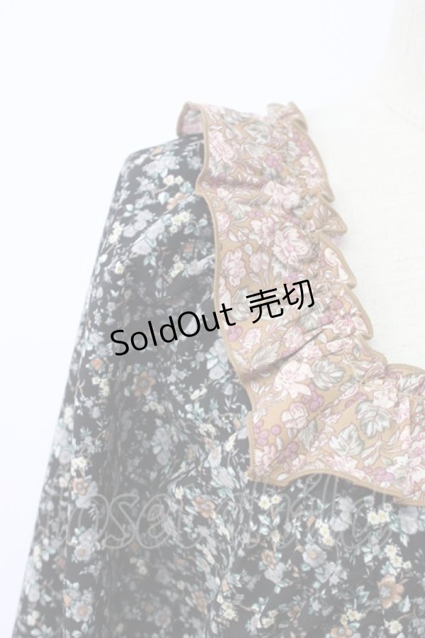 画像3: axes femme NOSTALGIE / 小花切替裾刺繍ワンピース M ブラック T-25-12-22-021-AX-OP-SA-ZT530 (3)