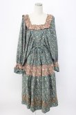 画像1: axes femme NOSTALGIE / 小花切替裾刺繍ワンピース M グリーン T-25-12-22-022-AX-OP-SA-ZT (1)