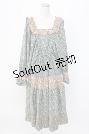 画像: axes femme NOSTALGIE / 小花切替裾刺繍ワンピース M グリーン T-25-12-22-022-AX-OP-SA-ZT530