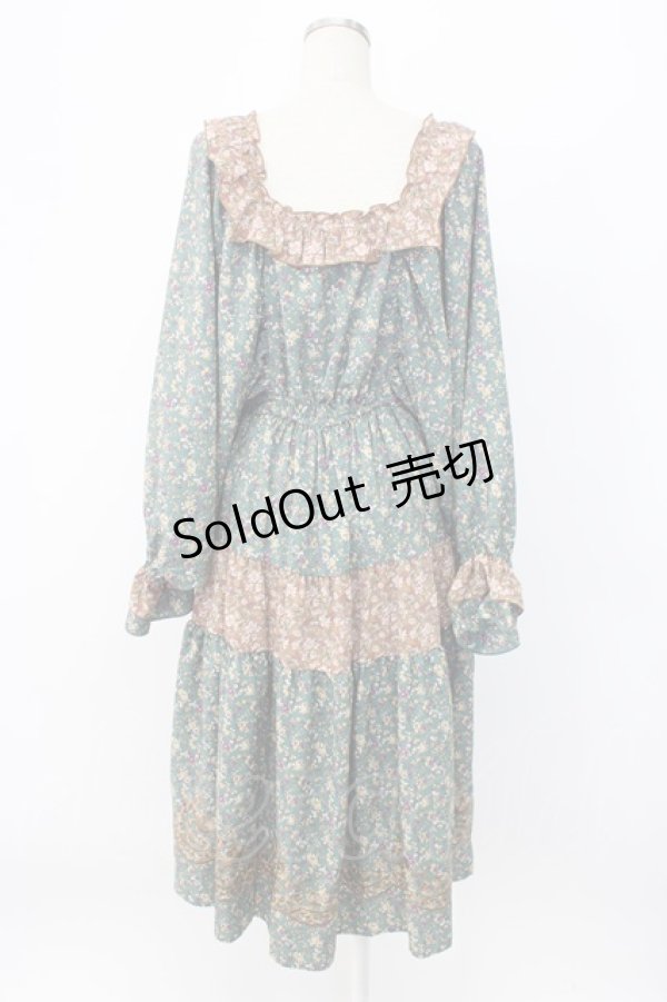 画像2: axes femme NOSTALGIE / 小花切替裾刺繍ワンピース M グリーン T-25-12-22-022-AX-OP-SA-ZT530 (2)