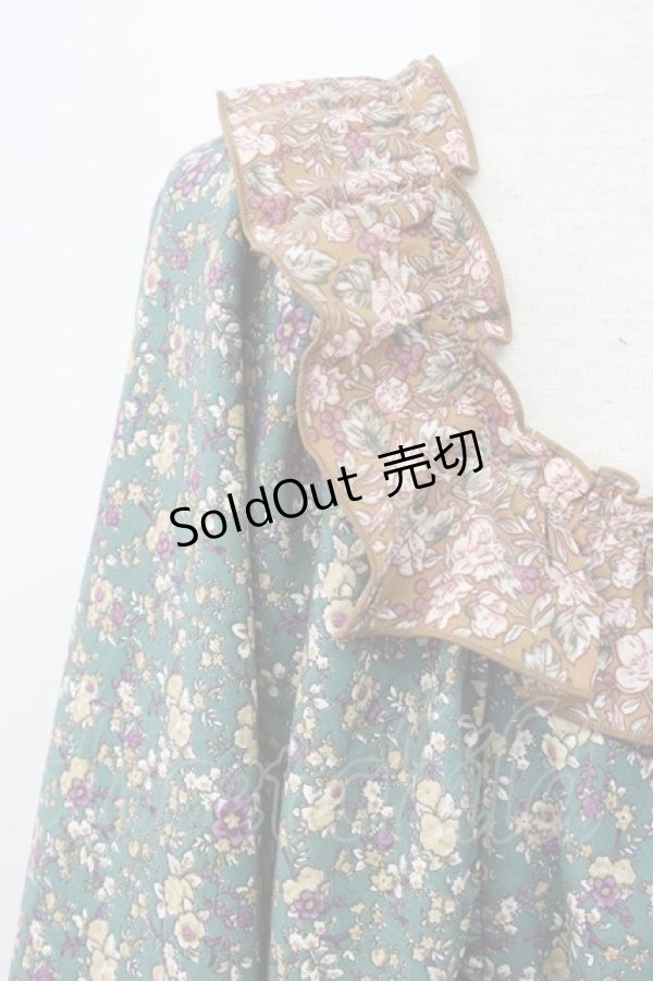 画像3: axes femme NOSTALGIE / 小花切替裾刺繍ワンピース M グリーン T-25-12-22-022-AX-OP-SA-ZT530 (3)