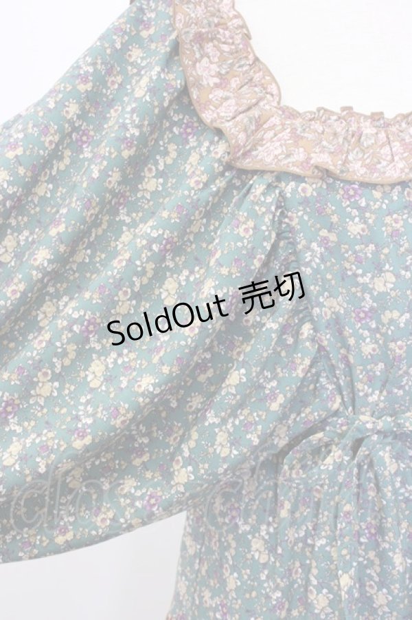 画像4: axes femme NOSTALGIE / 小花切替裾刺繍ワンピース M グリーン T-25-12-22-022-AX-OP-SA-ZT530 (4)