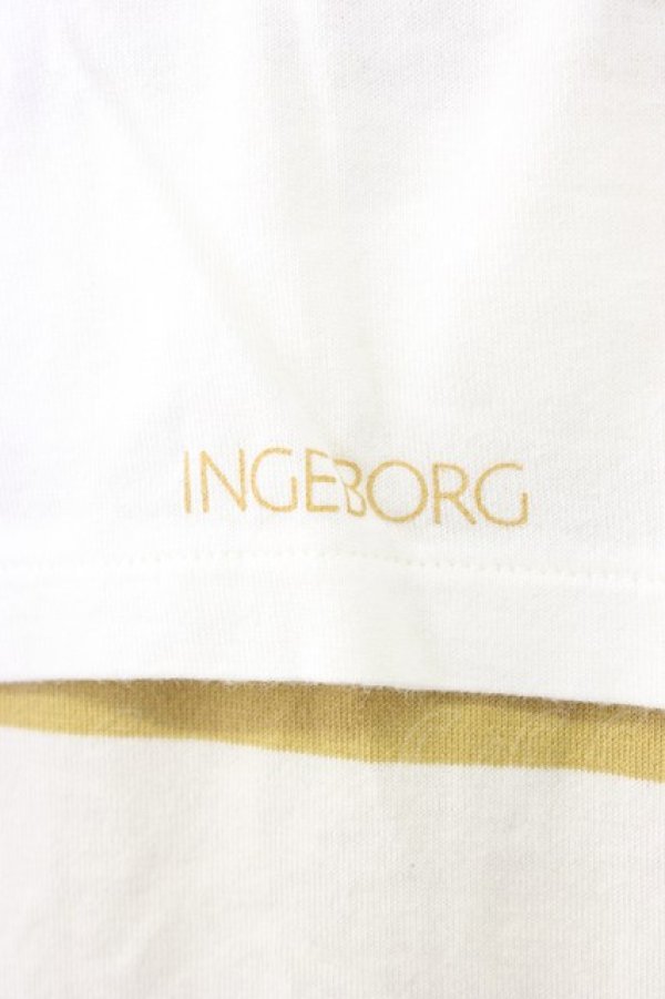画像3: INGEBORG / セーラー襟ボーダー長袖Tシャツ  イエローストライプ T-25-12-22-003-LO-TS-SA-ZT (3)