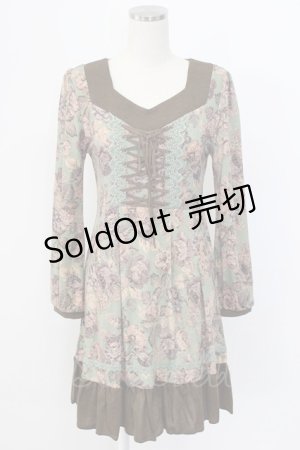 画像: axes femme / ゴブランプリントチュニック M グリーン T-25-12-22-026-AX-OP-SA-ZT