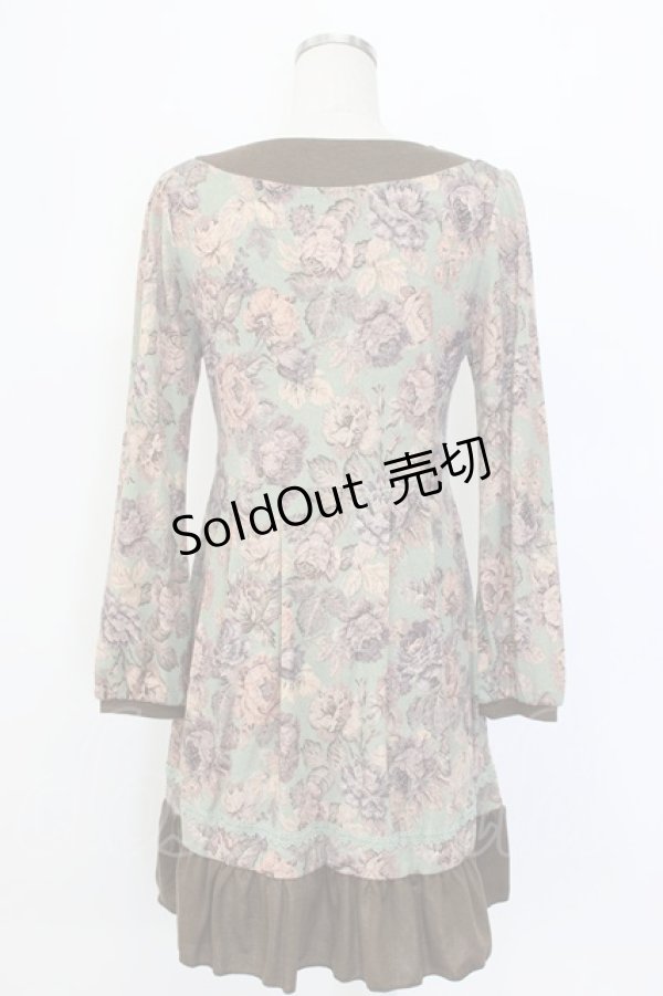 画像2: axes femme / ゴブランプリントチュニック M グリーン T-25-12-22-026-AX-OP-SA-ZT (2)