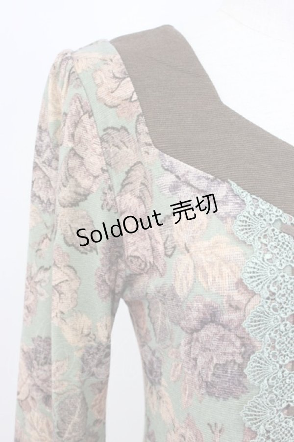 画像3: axes femme / ゴブランプリントチュニック M グリーン T-25-12-22-026-AX-OP-SA-ZT (3)