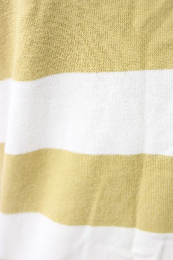 画像4: INGEBORG / セーラー襟ボーダー長袖Tシャツ  イエローストライプ T-25-12-22-003-LO-TS-SA-ZT (4)