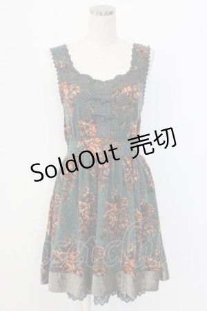 画像: axes femme / アンティークブーケ柄チュニ  グリーン T-25-12-22-027-AX-OP-SA-ZT530