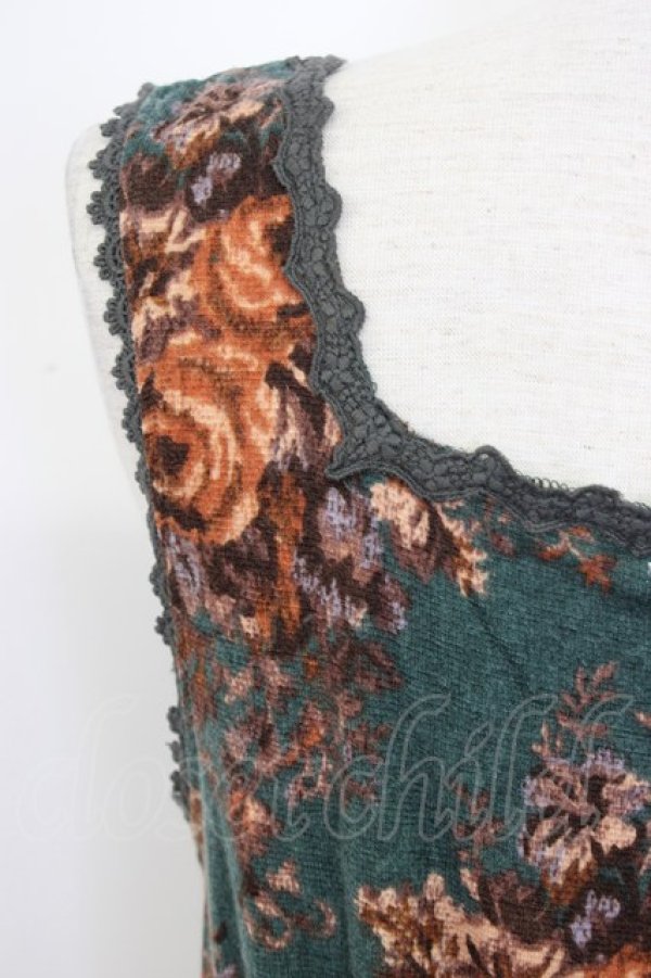 画像3: axes femme / アンティークブーケ柄チュニ  グリーン T-25-12-22-027-AX-OP-SA-ZT (3)