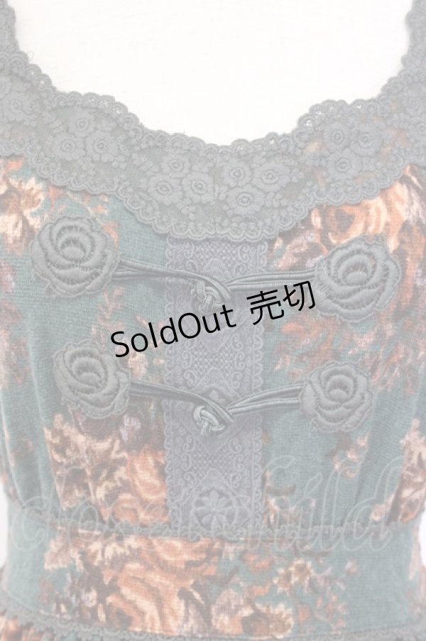 画像4: axes femme / アンティークブーケ柄チュニ  グリーン T-25-12-22-027-AX-OP-SA-ZT530 (4)