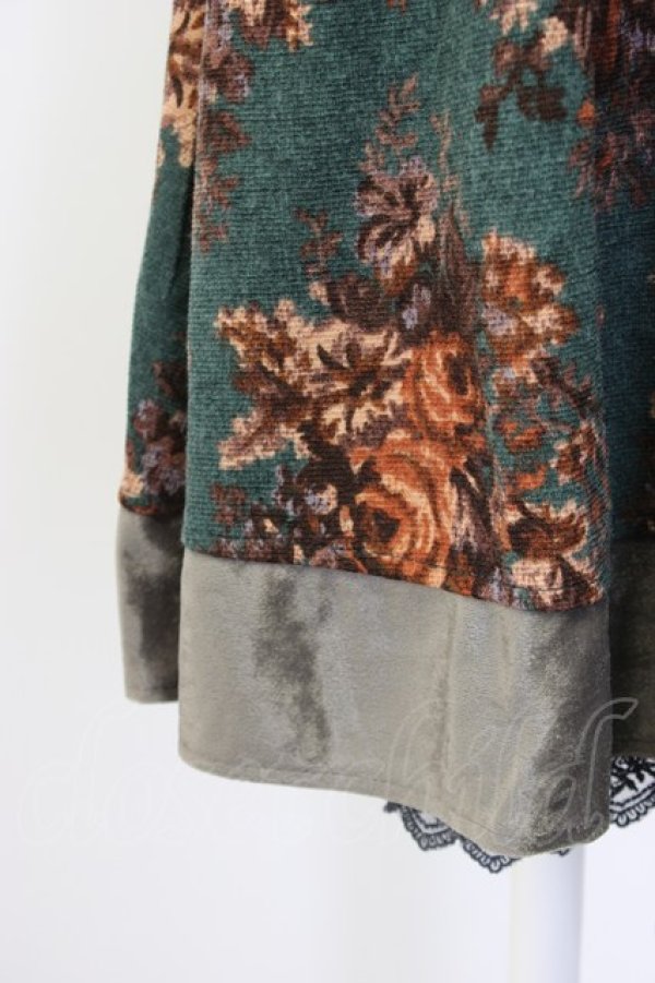 画像5: axes femme / アンティークブーケ柄チュニ  グリーン T-25-12-22-027-AX-OP-SA-ZT (5)