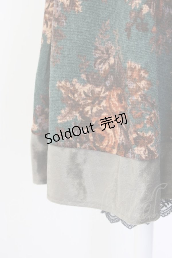 画像5: axes femme / アンティークブーケ柄チュニ  グリーン T-25-12-22-027-AX-OP-SA-ZT530 (5)