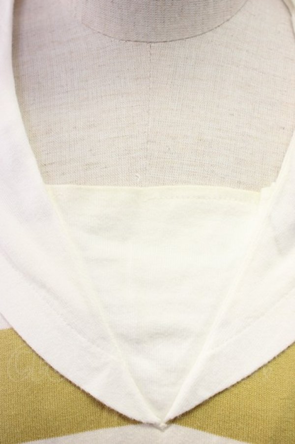 画像5: INGEBORG / セーラー襟ボーダー長袖Tシャツ  イエローストライプ T-25-12-22-003-LO-TS-SA-ZT (5)
