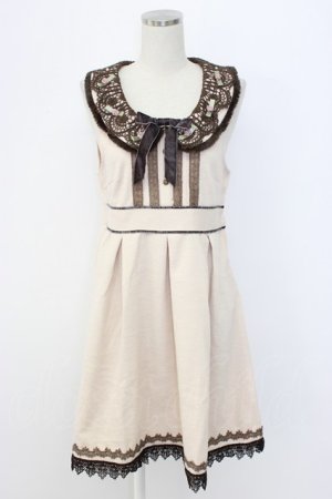 画像: axes femme / ファーｘツイードレトロワンピース  ピンクＸブラウン T-25-12-22-029-AX-OP-SA-ZT