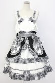 画像1: BABY,THE STARS SHINE BRIGHT / うさくみゃちゃんのLovely Cafeジャンパースカート  黒Ｘ白 T-25-12-22-030-BA-OP-SA-ZT (1)