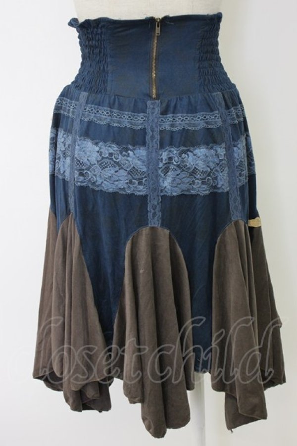 画像2: Rozen Kavalier / スエード2WAYスカート  ブルー×ブラウン T-25-12-22-033-OO-SK-SA-ZT (2)