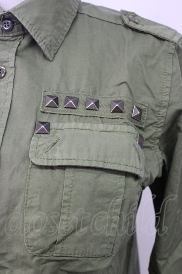 画像3: WORLD WIDE LOVE！(Rydia) / スタッズ長袖つなぎ  カーキ T-25-12-22-037-PU-OP-SA-ZT (3)