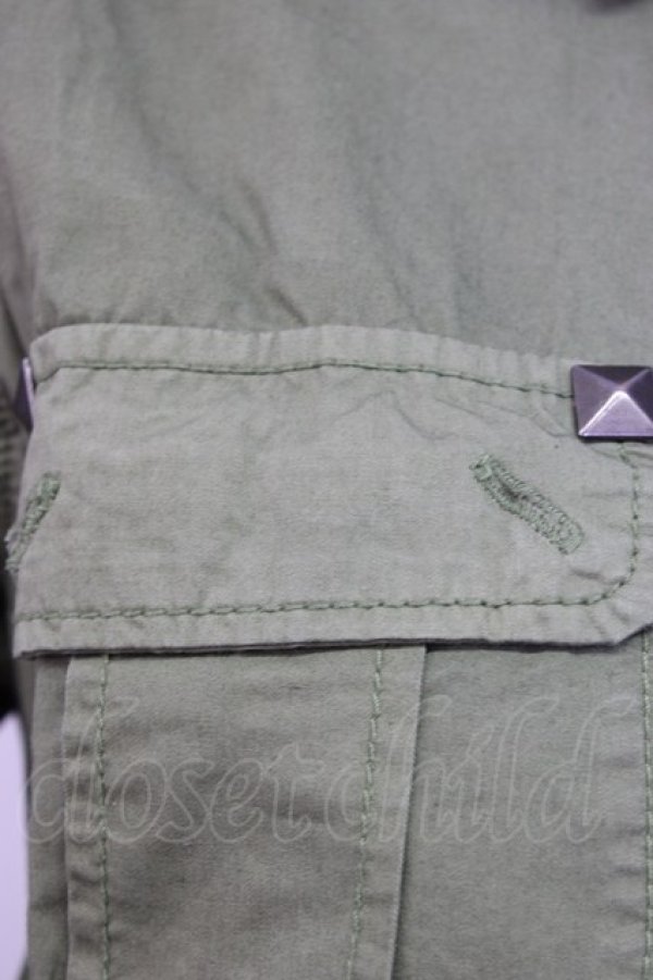 画像5: WORLD WIDE LOVE！(Rydia) / スタッズ長袖つなぎ  カーキ T-25-12-22-037-PU-OP-SA-ZT (5)