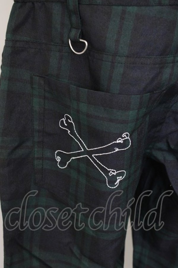 画像3: SUPER LOVERS / タータンチェックサロペット  グリーンＸ黒 T-25-12-22-038-PU-OP-SA-ZT (3)