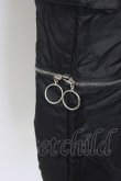 画像3: LISTEN FLAVOR / ZIP切り替えサテンパンツ  黒Ｘシルバー T-25-12-22-039-PU-PA-SA-ZT (3)