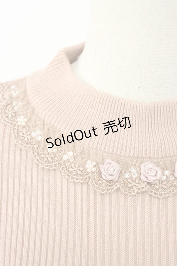 画像3: axes femme / ビジューボトルネックリブプルオーバー M ピンク T-25-12-22-009-AX-TO-SA-ZT (3)