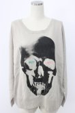 画像1: WORLD WIDE LOVE！(Rydia) / ドクロニットトップス  グレーＸ黒 T-25-12-22-011-PU-BL-SA-ZT (1)