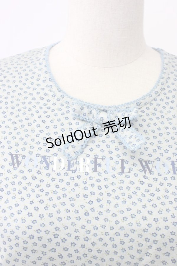 画像3: WONDERFUL WORLD / スミレ小花総柄カットソー  ブルー T-25-12-22-012-LO-TO-SA-ZT530 (3)