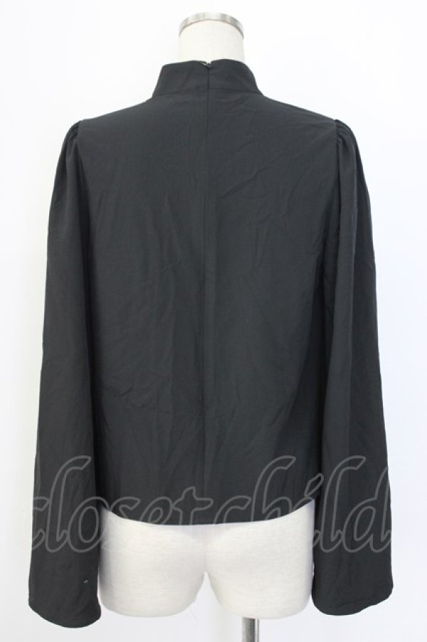 画像2: Jamieエーエヌケー / ハイネックチャイナハートくり抜きブラウス  黒 T-25-12-22-014-0-BL-SA-ZT (2)