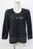 画像1: INGEBORG / ロゴ&リボンTシャツ  ブラック T-25-12-22-015-LO-TS-SA-ZT (1)