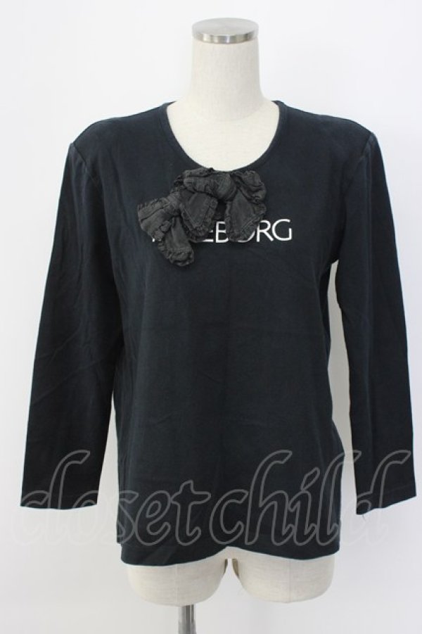 画像1: INGEBORG / ロゴ&リボンTシャツ  ブラック T-25-12-22-015-LO-TS-SA-ZT (1)
