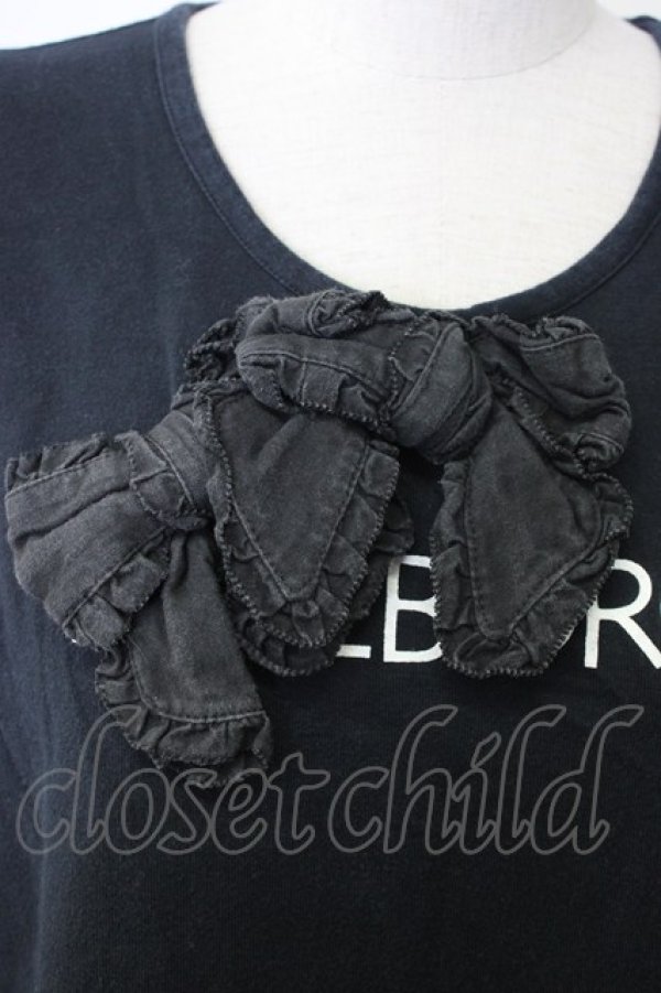 画像3: INGEBORG / ロゴ&リボンTシャツ  ブラック T-25-12-22-015-LO-TS-SA-ZT (3)