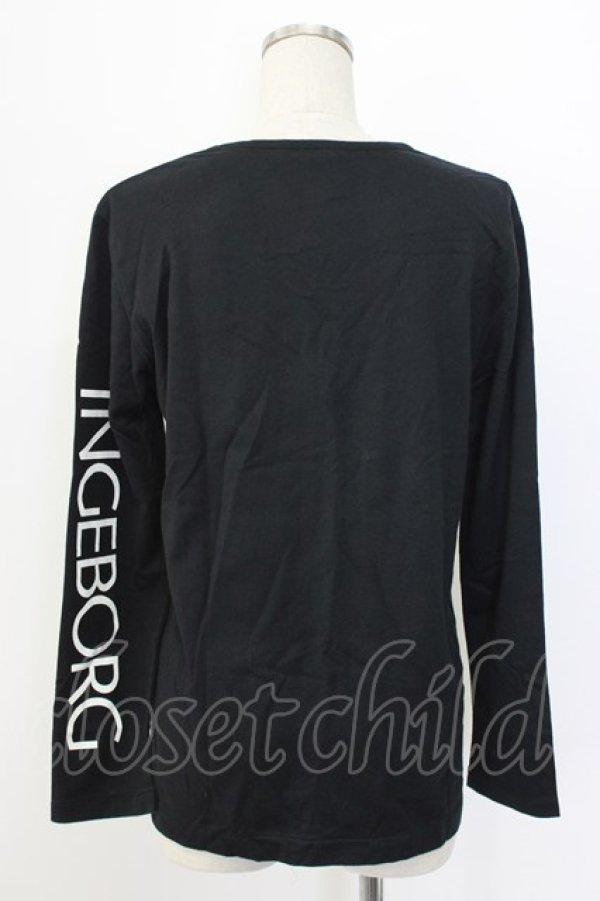 画像2: INGEBORG / ロゴワッペン付き長袖Tシャツ  ブラック T-25-12-22-017-LO-TS-SA-ZT (2)