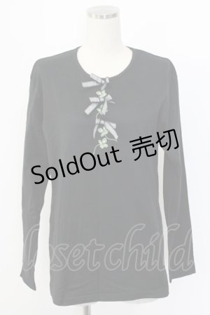 画像: WONDERFUL WORLD / リボン&クローバTシャツ  ブラック T-25-12-22-018-LO-TS-SA-ZT530